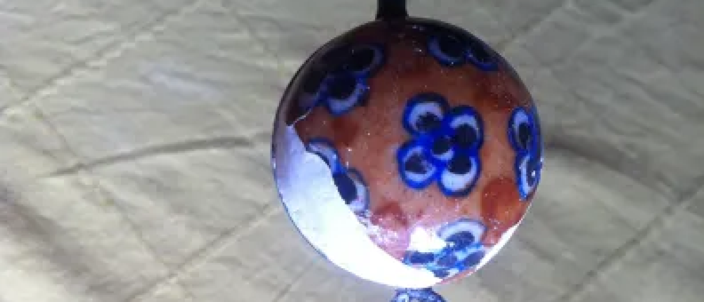 IRON WALL HOOK – CERAMIC HAND PAINTED BUTTON