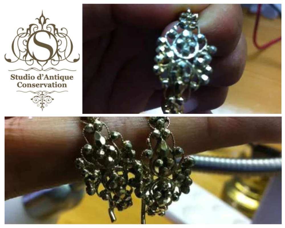 Filigree Pair Of Gold Plated Earrings